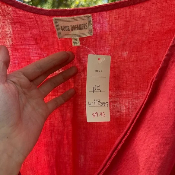 Linen Wrap Ruffle Dress - Picture 2 of 3